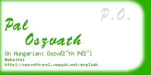 pal oszvath business card